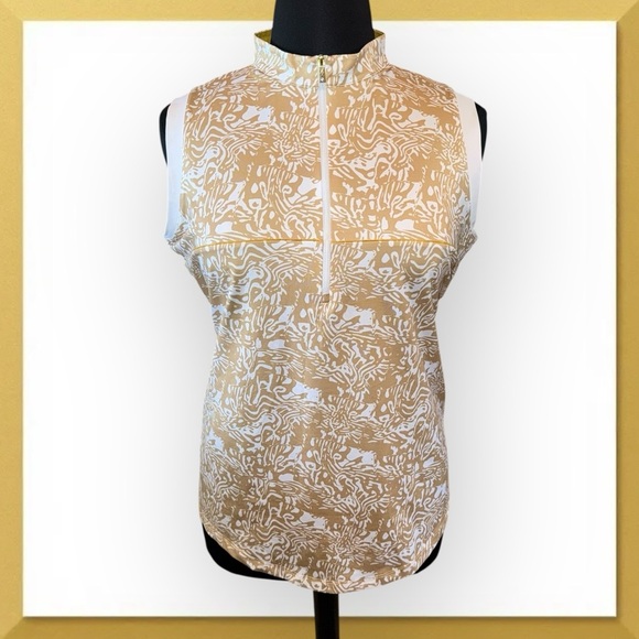 NANCY LOPEZ Golf Jungle Oasis Collection Sleeveless Polo Plus - 2X Gold - Picture 2 of 13